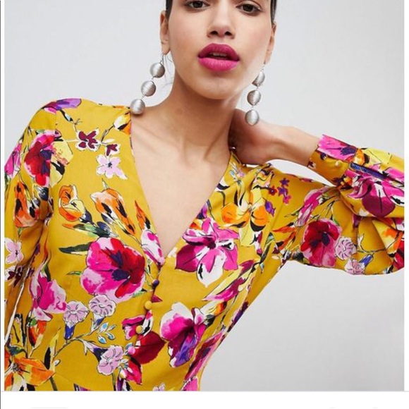stradivarius yellow dress